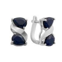 Silver earrings with natural sapphire 5.918ct (2178927) safyras