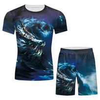 3D Cartoon Harajuku Wolf T-shirt Men Short Sleeved Home Clothing Game Sets XS