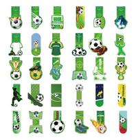 30 vnt. futbolo popieriniai žymekliai knygų mylėtojui, rašytojui, mokytojui, studentui, skaitymo žymekliai, knygos puslapio daliklis skaitymui 1 green