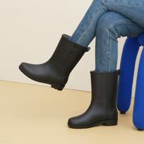 Fashionable Women's Mid Calf Rain Boots Fleece Lined Anti-Slip Half Boots Adult Rain Shoes Wholesale 39EU/CN40