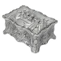 Vintage Jewelry Box Colorfast Prevent Scratching Soft Velvet Zinc Alloy Decorative Treasure Trinket Chest for Rings
