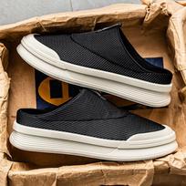 Summer mesh half-drag board shoes men's foot cover one pedal lazy shoes breathable trendy shoes no back 39