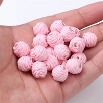 Handmade Round Woven Straw Raffia Blooming  Drop Earrings Accessories Fashion Summer Beach Boho Metal Earrings Diy Jewelry