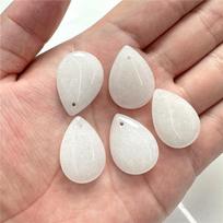 18X25MM Smooth Natural Stone Pendant Water Drop Top Driled Quartz Crystal Gem Pendant Making Healing Necklace Earring Jewelry 1pc