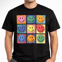 Vintage 90s Pop Art Smiley Face Graphic Unisex T-shirt Multicolor S-3XL Unisex T-Shirt M