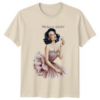 Make A Wish Woman Gardener Dandelion Retro Style Graphic T-Shirt XS