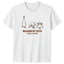 Walking By Faith Tripping Constantly T-Shirt Christian Humor Animal Comedy XXXXL