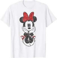 New Disney Mickey and Friends Minnie Mouse Vintage Sitting Fashion Casual T-Shirt S-4XL Four Seasons XXXXL