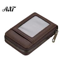 Solid Color Slim Wallet Card Wallet, Thin Credit Holder with ID Window, Lightweight Sleeve Zip Closure Faux Leather Pouch for Cash Cards Handheld