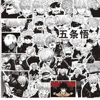10/30/70pcs Black White Jujutsu Kaisen Stickers Cool Gojo Satoru Cartoon Decal DIY Luggage Suitcase Guitar Classic Anime Sticker