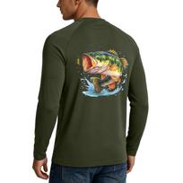 Men's 50+ Sun Fishing Shirt, Outdoor Long Sleeve Sports Top with Stretch, Lightweight Quick Dry Breathable Shirt L