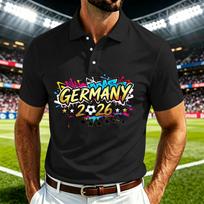 Men's Soccer Print Short Sleeve T-Shirt, Quick Dry Mesh Breathable Round Neck Tee, Lightweight Sports Top for Gym Running L