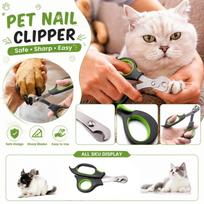 Pet Nail Clipper for Cats and Dogs, Grooming Tool with Nail Guard, Green Card Pack One Size