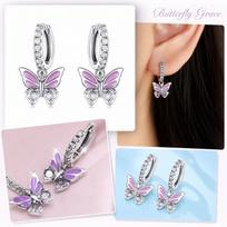 Butterfly Drop Earrings for Women, Elegant and Versatile Dangle Earrings, Fashion Jewelry for Daily Wear, Trendy Butterfly Design, Great Gift one size