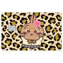 Kawaii Chiikawas Y2K Style Redit Card Skin Stickers Leopard Print Series Sticker for VISA JCB Mastercard and Other IC Card Matte-Small Chip