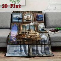 Nautical Art Rug 2D Flat Pattern Flannel Blanket, High quality All Seasons, Home Decor, Warmth and Comfort, Perfect for Christmas Gifts. 80cm x 120cm