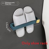 Modern Minimalist Wall Mounted Shoe Rack With Adhesive Installation For Bathroom And Bedroom Storage Ocean Blue