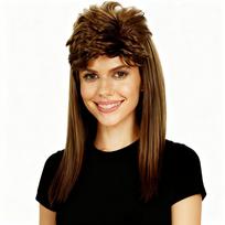 Bogan Brown Horse Mackerel Costume Wig Rock Wig Hair for Halloween Party Retro 80s Themed Event Fancy Dress Cosplay Performance (Brown,20 Inches(50.80cm))
