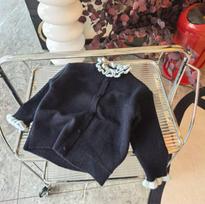 Girls Autumn Winter Thickened Fleece Knit Sweater Korean Lace Simple Baby Top 90