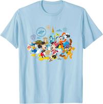 Hot Fashion Casual Walt Disney World 50th Anniversary Mickey and Friends T-Shirt S-4XL Summer XL