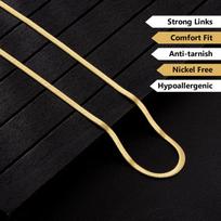 3mm 5mm 14K Gold Plated Flat Herringbone Necklace Women Girls Trendy Jewelry Gifts Dainty Choker Magic Blade Link Snake Chain 16+2inches