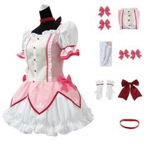 Kaname Madoka Cosplay Costume Wig Anime Puella Magi Madoka Magica Pink Ball Dress Halloween Party Uniform Outfit for Women S