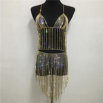 Drop Shipping Crystal Bra 2pcs Set Matching Skirt Available Bling Diamond Bikini Swimming Suit Body Chains Jewelry
