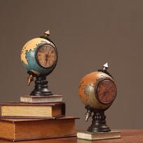 Desktop Ornament Vintage Clock Globe Table Decoration Tabletop Ornament