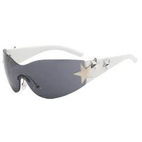 Fashion Pentagram Sunglasses No Frame Women's Glasses UV400 Goggles pilka/balta