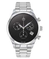 Mathey-Tissot Urban Chronograph Nerūdijančio plieno Juodas ciferblatas Kvarcinis H411CHNM Vyriškas laikrodis juoda