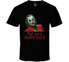 Joker Joaquin Phoenix Put On A Happy Face Comic Book Movie Fan T Shirt 4XL