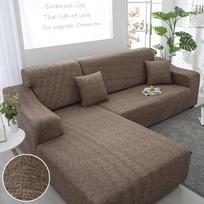 Tekstūrinės sofos užvalkalai kampinei sofai Plaunami tamprių sofų užvalkalai L formos sofos užvalkalai Neslystantis baldų apsaugas 1 vnt. Medium(145-185cm)1pc gray