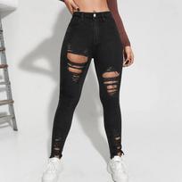 Women's Jeans Retro Color High Waisted Slim And Sexy Design Jeans L