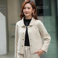 Women's Double-Faced Wool Short Coat: Slim Fit, Korean Style, Ideal for Spring, Autumn, and Winter L