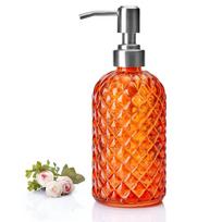450 ml nerūdijančio plieno stiklinis muilo buteliukas vonios muilo dozatorius pakartotinai užpildomas skystas stiklinis dušo želės buteliukas skysto muilo dozatorius 450ml oranžinė