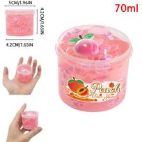 70ml Crystal Clear Slime with Watermelon Peach Avocado Pineapple Charms-Non-Sticky Soft Jelly Clay For Party Christmas Gift