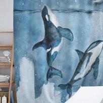 Orca and Killer Whale Shower Curtain Tapestry 75x100 juoda