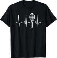Teniso Mėgėjų Širdies Ritmo Marškinėliai Dovana Tenisininkams T-shirt 5XL įvairiaspalvis