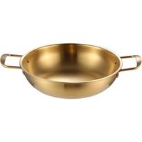 Stainless Steel Korean Style Wok with Dual Handles Nonstick Deep Frying Pan for Kitchen Cooking Stir Fry Saute Boiling Braising One Size auksas
