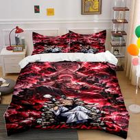 Anime Dark Theme Bedding Set Bedding set (1 duvet cover, 2 pillowcases, duvet not included) 135x200cm