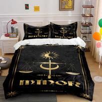 Black Gold Sword Moon Justice Bedding Set Bedding set (1 duvet cover, 2 pillowcases, duvet not included) 135x200cm