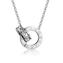 Niche Light Luxury Double Ring Necklace - 18K Rose Gold & Titanium Steel Clavicle Chain