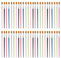 50Pcs Professional Art Brushes Soft Nylon Hairs Fine Tip Round Flat Brush Head Artist Paintbrush Craft Painting Tool