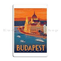 retro Balatono ežeras Budapeštas Balatonas Metalinė plokštelė Plakatas Dekoracija Kino sienos dekoras Dizainas Kino skardinis ženklas Plakatas 20x30cm（7.8x11.8inch） orange