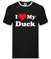 I Love My Duck - Mens Ringer - Bird Pet Animal Mallard Ducks Ducklings XXXL
