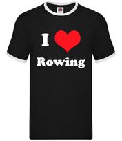 I Love Rowing - Mens Ringer - Row Maching Sport Canoe Kayak Race Crew XXXXL