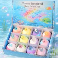 60g Bath Bomb Set Ocean Toys Bath Salt Balls 6 Marine Shapes per Box 12pcs