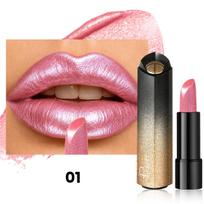 Pearlescent Fine Shimmer Lipstick, with High Gloss,easy To Color Lipstick, Long Lasting Easy To Color Moisturizing Lipstick, Creamy and Smooth Effect 01