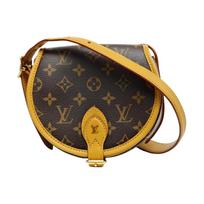 [Pre-Owned] Tambourin Classic Monogram Fashion Versatile Portable Leather And Canvas Pig Bag Saddle Bag Shoulder Crossbody Bag Reg - Very Good #MKQ7JZ ONE SIZE