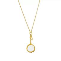 Copper Magnifying Glass Key Pendant Necklace Women Light Luxury Niche Design High-End Vintage Old Money Style Long Sweater Chain